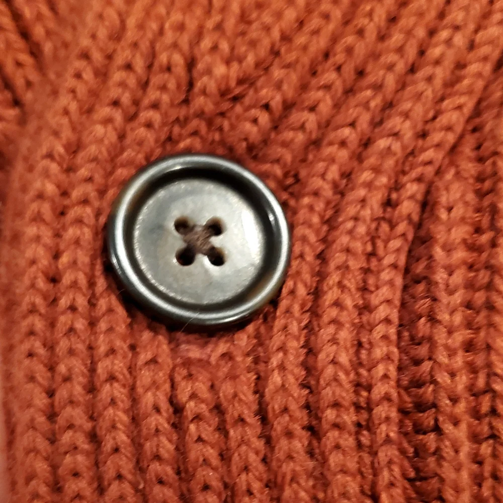 Banana Republic Rust Shawl  100% Organic Ribbed Cotton Cardigan Size Large New